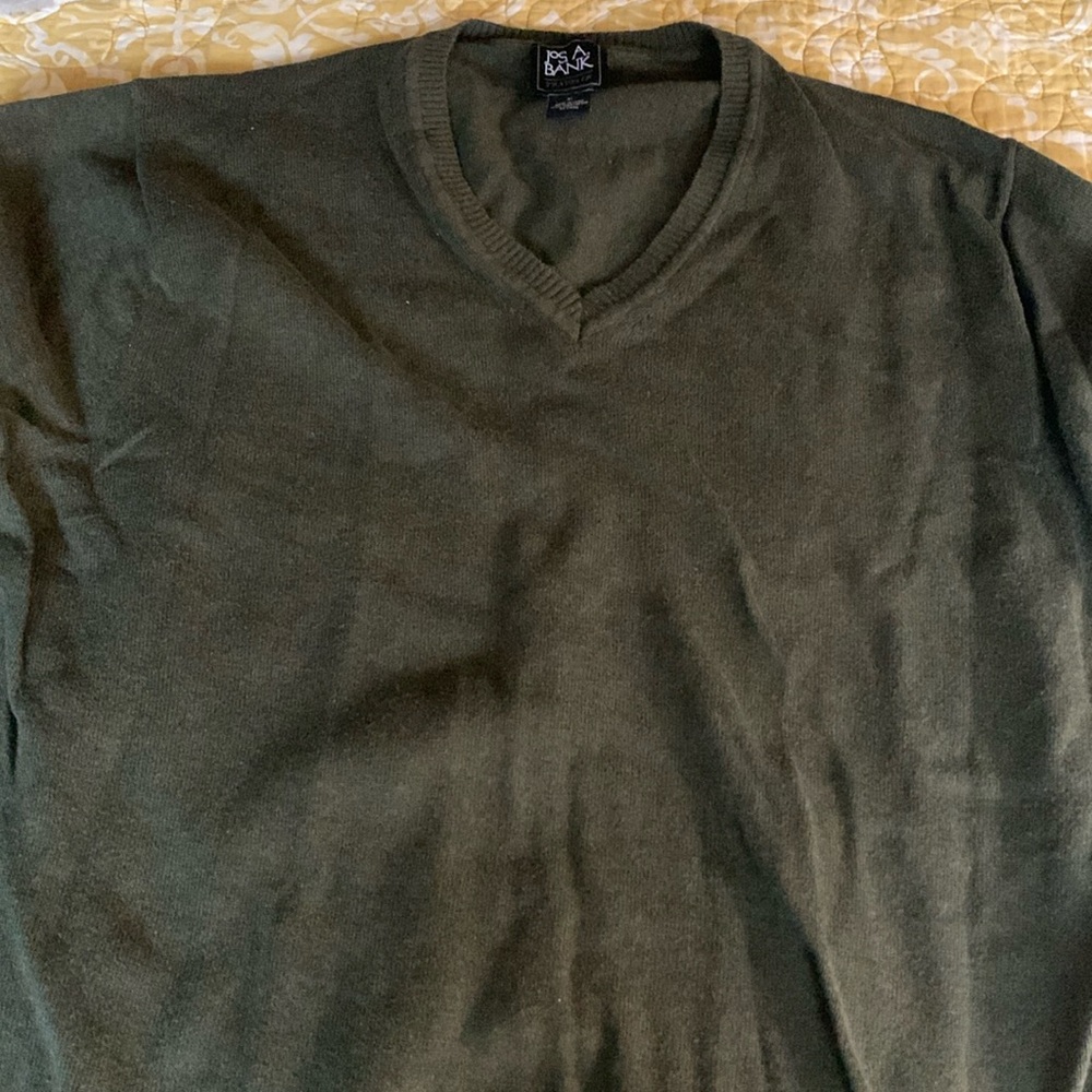 Green Jos. A. Banks V-neck sweater